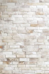 Poster Mur de briques cream and white brick wall background texture. High quality photo