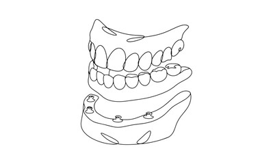 Turn. Denture. Lower jaw. One line © Anna