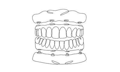 Denture. Jaw. One line © Anna