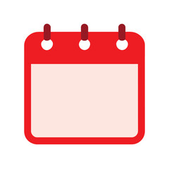 Red blank calendar, blank note, vector illustration isolated on white background 