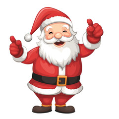 closeup of happy Santa  as cartoon isolated