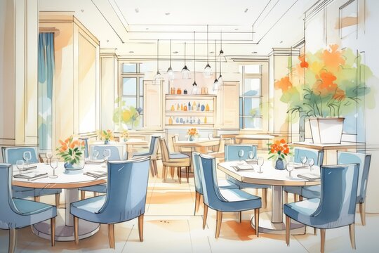 elegant dining area in an exclusive restaurant