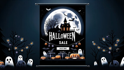 Spooky Halloween Sale with Dark and Moody Theme