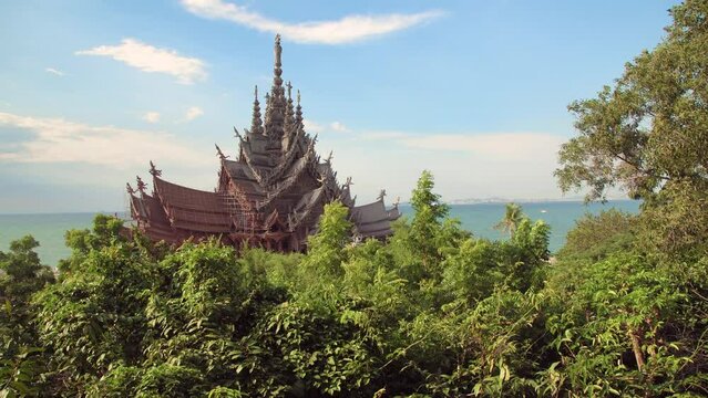 Thailand, Pattaya, image of the Sanctuary of Truth wooden temple