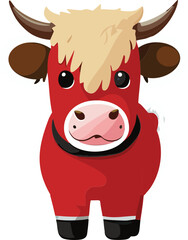 Cute Christmas Santa Highland Cow