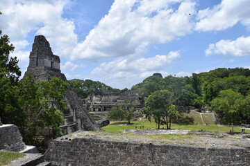 Awesome view of Tikal National Park and maya ruins in Guatemala