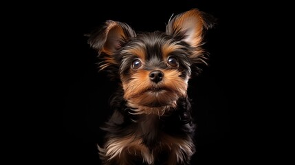 Studio shot portrait dog animal pet on dark background
