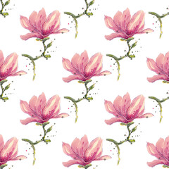 Pink flowers. Floral seamless pattern. Ideal for wedding design