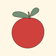 Fruit Cute Kawaii Character Retro Funny Silhouette Minimalist Doodle Symbol Element Icon Pattern Background