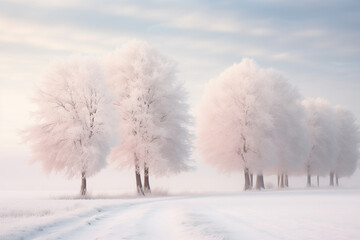 Obraz na płótnie Canvas winter landscape with snow