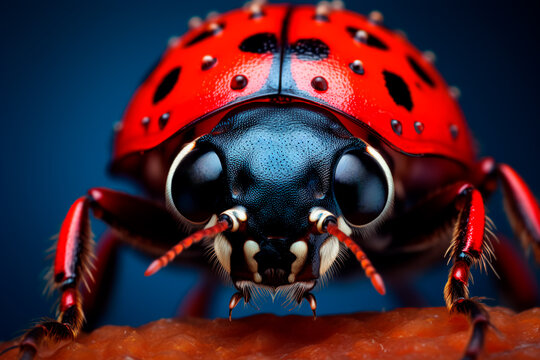 Close-up of a ladybug . Bright and detailed image.