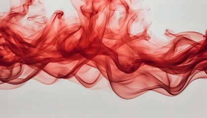 Abstract red smoke flames transparent texture, flat lay, shadowless