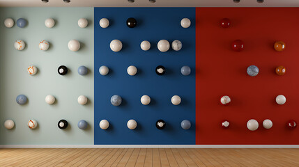 A wallpaper with sim sim balls in a symmetrical arrangement.