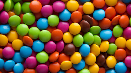 Obraz premium Colorful Rainbow Skittles Candy Mix