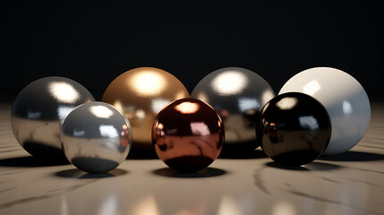 Sim sim balls with a brushed metal texture.