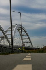 Fototapeta premium Iconic Zelenichko-Drumski Bridge in Sofia, Bulgaria spans the Vitosha River
