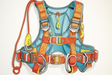 detail view of a climbers safety harness