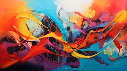 Colorful abstract background with street art painting.