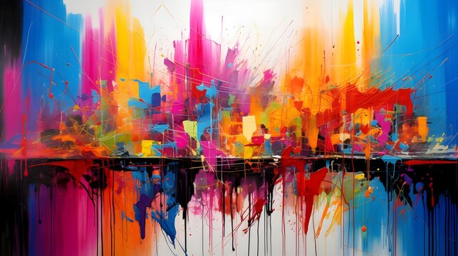 Colorful abstract background with street art painting. © CosmicAtmoDN