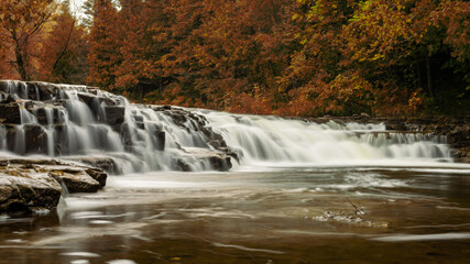 Ocqueoc waterfall in the woods