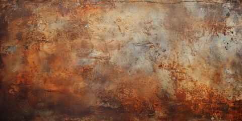 Vintage metal texture background, old iron rusty sheet. Grungy oxidized steel leaf or wall. Concept of rust, grunge, weathered material, wallpaper, rough plate
