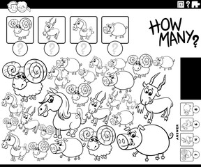 how many activity with cartoon farm animals coloring page
