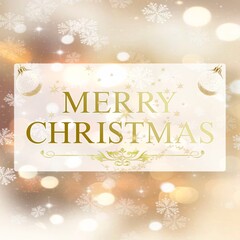 Blurred background in blue and Christmas decorations in the snow and with space for text