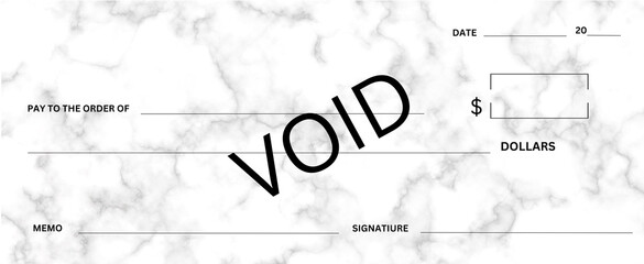 Blank Void Check With Marble Background