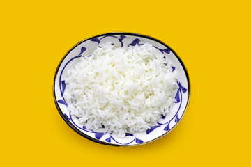 Cooked white rice in a bowl