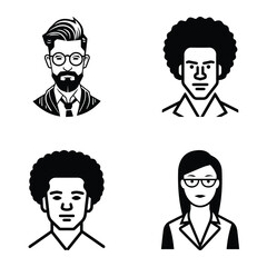 Fototapeta premium Business People Flat Icon Set Isolated On White Background