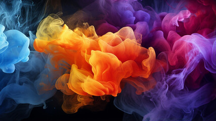Fototapeta premium colorful smoke on black background