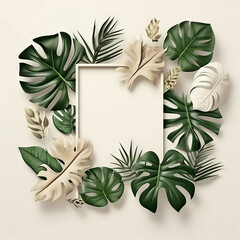 Monstera leaves, plant motif, decoration. Big leaves with holes.