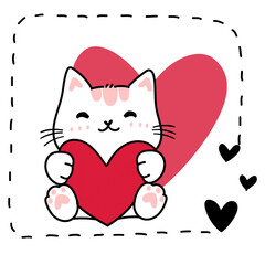 cat with heart