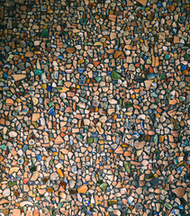 pieces of ancient pottery forming a mosaic