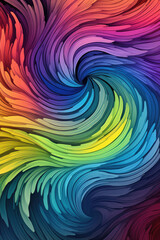 Cosmic Nebula: Abstract Rainbow Colors, Rainbow markers vibrant illustration