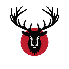 Vector illustration of a deer head in a minimalist style