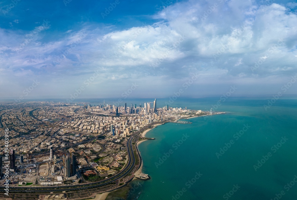 Canvas Prints Coastal view from the Top of the coast area of Kuwait under the blue sky