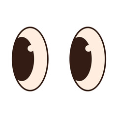 Groovy retro eyes. Merry christmas retro style vector illustration icon