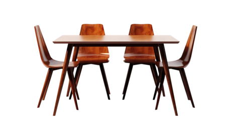 Designer table with chairs, cut out