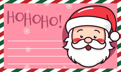 Winter Season’s Vector Greeting Card: Cute Santa Claus Head for a Merry Christmas and Happy New Year
