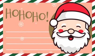 Cute Santa Claus Head: A Merry Christmas and Happy New Year Vector Greeting Card for the Winter Season