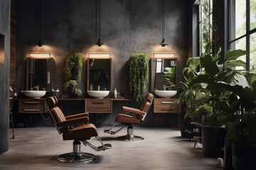 Green Oasis Grooming: A Modern Barber Shop Infused with Natural Elegance