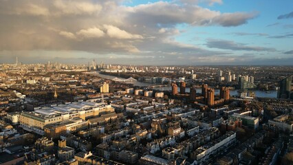 Stunning aerial view of London skyline