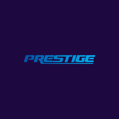 Prestige txt name futuristic hi tech logo design business solution Abstract vector brand flat Icon design vector modern minimal style illustration emblem sign symbol logotype typography