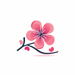 Obraz na płótnie Canvas Sakura in cartoon, doodle style. 2d vector illustration in logo, icon style. AI Generative