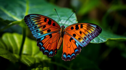 Fototapeta premium butterfly in the nature with multiple colors, AI Generative.