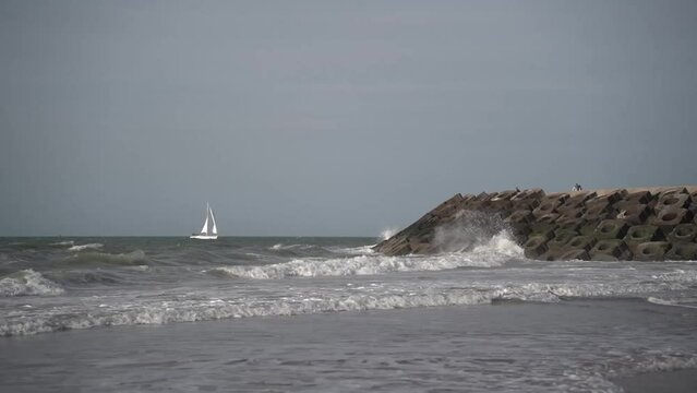restless stormy sea wind waves