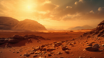 Imaginary Martian-like landscape - Powered by Adobe