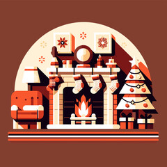 Christmas tree, Santa Claus, gifts, Nativity, reindeer, snow