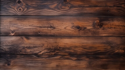 Top view of an aged brown wood textured surface_Generative AI